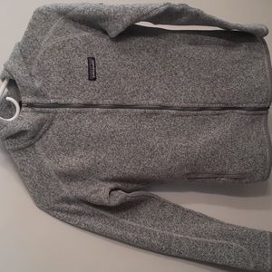 Gray Patagonia zip up fleece jacket